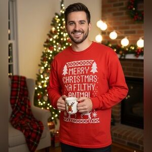 RED CHRISTMAS LONG-SLEEVED T-SHIRT